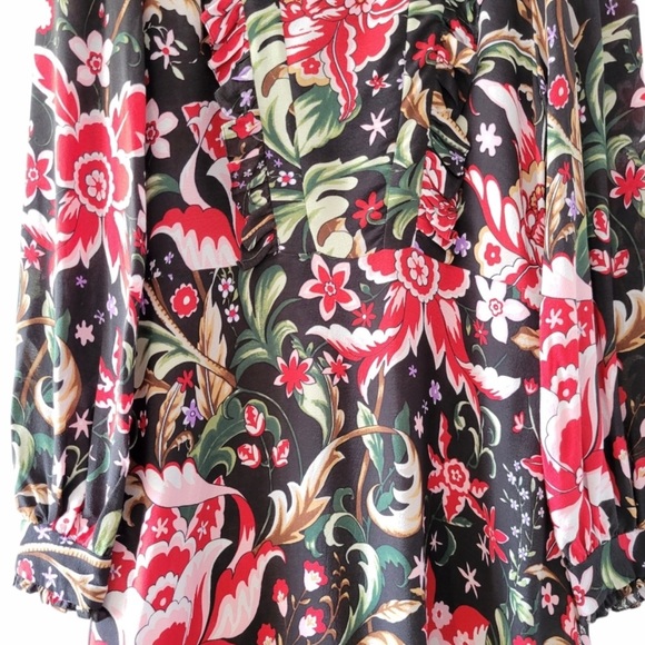 Zara Multicolor Floral Print Long Sleeve Dress Size Medium, but fits like Sm - Picture 8 of 17